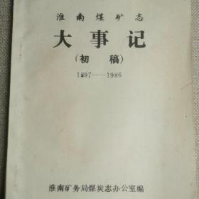 淮南煤矿志 大事记（初稿）1897--1986