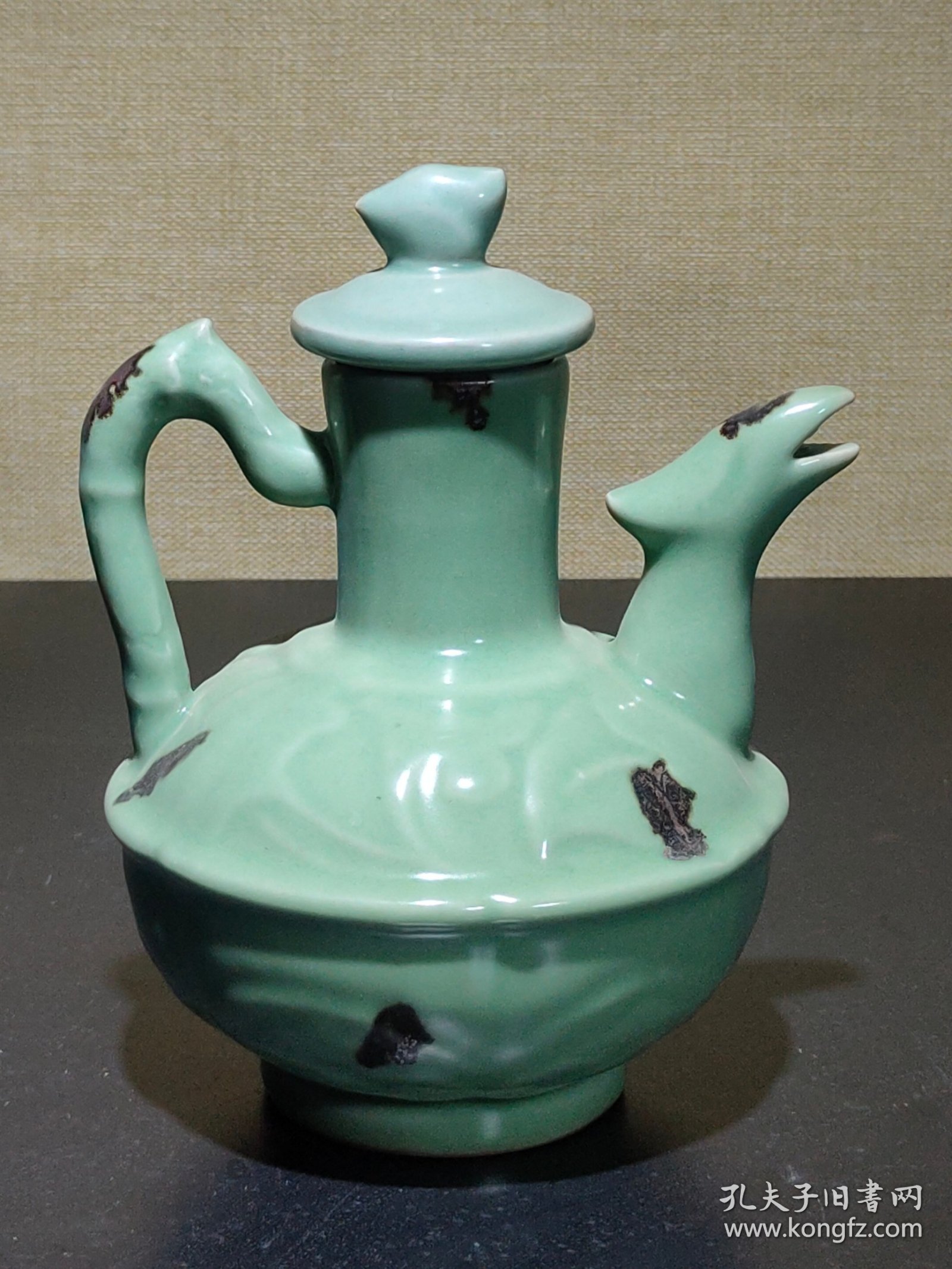 旧藏龙泉碗凤嘴壶，尺寸20/16.5