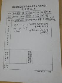 湖北书法家 金伯兴 简历表1页