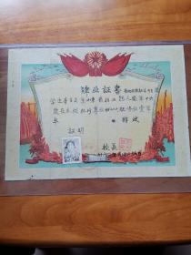 老肄业证书（1961年 山东招远县  9品）