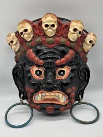 18世纪 喜马拉雅西藏地区 护法神面具 纸面具
藏传