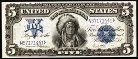 稀少美品1899年大票幅酋长券纸币PMG评级66收藏