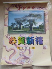 2000年 恭贺新禧 挂历 双月