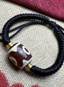 藏传 爆老 三眼老天珠 抽拉手环 包浆老道 皮壳熟润 氧化清晰 19*16MM
