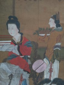 绢本立轴人物画一副