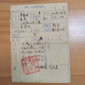 1954年广州第二中学中国少年先锋队队员表