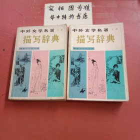中外文學(xué)名著描寫(xiě)辭典（上下冊(cè)）共兩本 封面有破損 上冊(cè)有水印