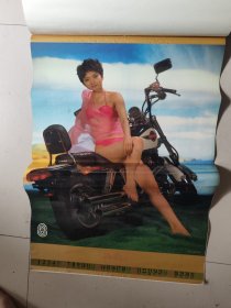 老挂历：1995 睡衣泳装美女摩托女郞 挂历 海风 【12张全】塑纸多网合售
