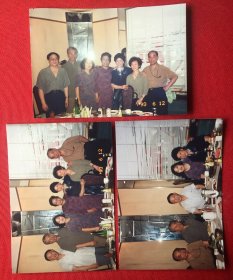 1993年著名演员陶玉玲、孟繁锦（著名楹联家、书法家）等人合影生活照原版老照片3枚
