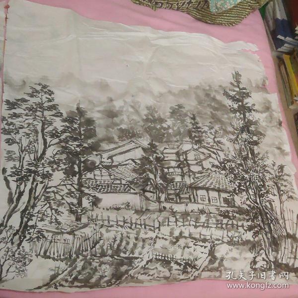 无款无名山水画2张