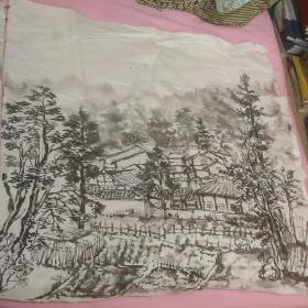 无款无名山水画2张
