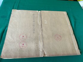 本草纲目，清 光绪合肥张氏味古斋刻本！本草纲目图卷上中下三卷两册全，前有本草纲目的药品总目！两册多图谱！大开本！