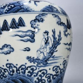 旧藏 明永乐青花人物纹梅瓶 42×28厘米
