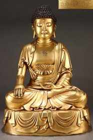 明 铜胎鎏金释迦牟尼佛坐像