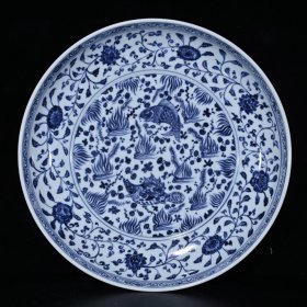 大明宣德青花鱼藻纹盘s（7×41.5cm）