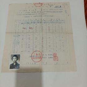 1956年，上海市第六女子中学，升学投考证明书（25.5X27.5）