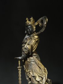 铜 拓金【韦陀】 佛像造像 尺寸:高65厘米 宽25厘米 厚22厘米 重14.1公斤