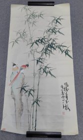 工笔花鸟画134×66.5。