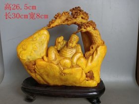 清代田黄石李白醉酒摆件
