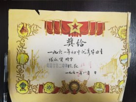 奖状，南通市第二中学，D8