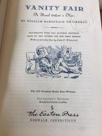 Vanity Fair by William Makepeace Thackeray -- 萨克雷《名利场》Easton Press 1979年出品 真皮装帧