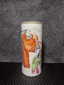 粉彩人物纹帽筒