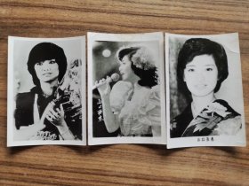 八十年代老黑白照片，一山口百惠，3张合售，包老保真