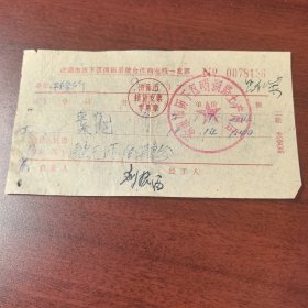 1981年济南市历下区供销系统合作商业统一发票
