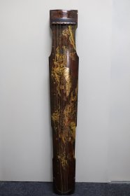 珍藏 木胎漆器彩绘深山访友图镶点贝壳民族古琴乐器 长121厘米 宽19厘米 厚10厘米