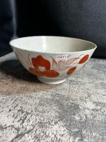 60年代，醴陵远新瓷厂，红花大碗，磕