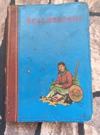 下乡收到好林彪题词的公私合营天津制本厂(把毛泽东思想真正学到手)日记本一个，封面知识青年田间地头学习毛泽东选集和老三篇图案，有林题词汇和歌曲(毛主席都战士最听党的话)，64开共80页，用了18页，穿插毛泽东选集插图12页，包老保真