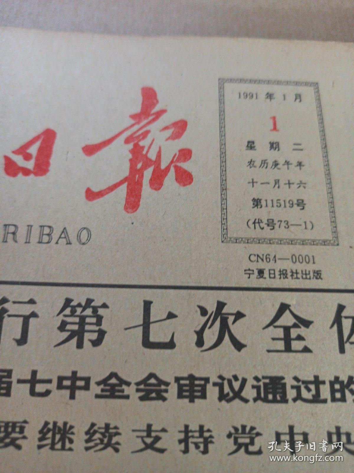 宁夏日报（1991年1月