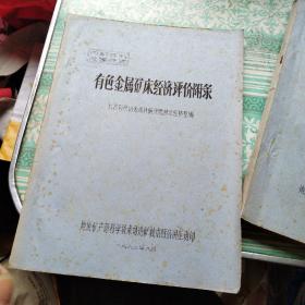 有色金属矿床经济评价    有色金属矿床经济评价附录共2册      注意有色金属矿床经济评价应该是2册，差一点上集见图3目录      油印本