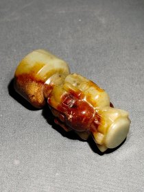 和田玉四面佛印章，包浆醇厚