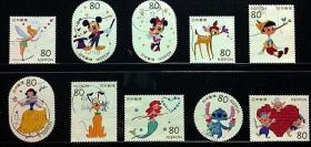 日本信销邮票-问候祝贺 G67 2012 迪斯尼卡通米老鼠 10枚全