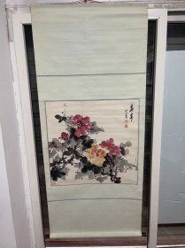 中式国画，水墨画，彩色画，花鸟画，尺寸75*170，西安名人字画，马天锁，包邮（新疆，西藏，海南，内蒙除外），已裱，b1-87