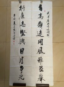 崔汉云书法对联作品楹联对子手写行书软笔毛笔字墨迹墨宝软片名家名人