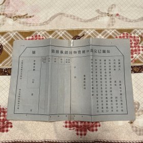 【民国老证书执照】海关已完进口税货物运销执照，空白未使用，背面印民国《稽查进口货物运销暂行章程》，极稀见，34*22