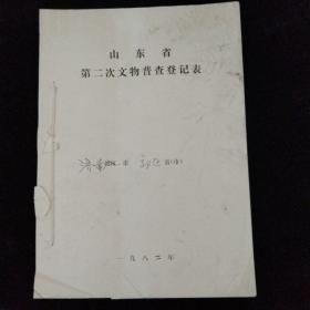 1982年 山东省第二次文物普查登记表·济南市郊区古墓调查表·闵子骞墓调查表·含调查表1纸、调查报告2纸、位置图1纸！