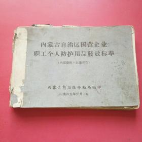 内蒙古自治区国营企业职工个人防护用品发放标准(1965年).