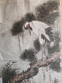 老画  松鹤图  画的很好 作者不详