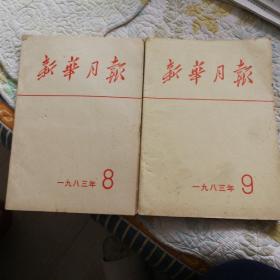 新华月报（1983年466第8号  467第9号）两本厚本合售，人民出版社出版，新华月报社编辑，全国各地邮电局订购。大量历史各类新闻题材多多！