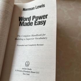 Word Power Made Easy:
The Complete Handbook for Building a Superior Vocabulary