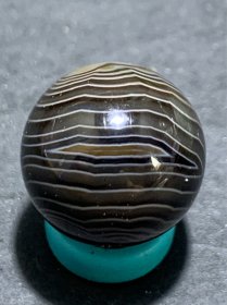 精美一线天眼千层纹药师玛瑙圆珠一个，