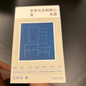 亲密关系的核心是友谊（学者汪民安思想访谈与随笔集，爱是一种计算还是一种冒险？）