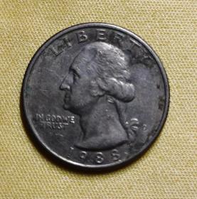美国硬币1988年25分