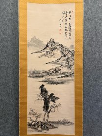 古筆山水图【貫名海屋】
贯名菘翁（1778—1863），名苞，字君茂，別號海仙、海客、林屋、海屋、海叟、菘翁、房竹山人、須靜堂主人等。是日本江戶時代末期的儒學家，其書法一改江戶時代中期白隱慧鶴、良寬等書者對“尚意”書法精神的追求，轉向崇尚空海等復古晉唐書風的傳統追求，與市河米庵、卷菱湖並稱為日本江戶時代的“幕末三筆”，被後世尊為“近世日本的書聖