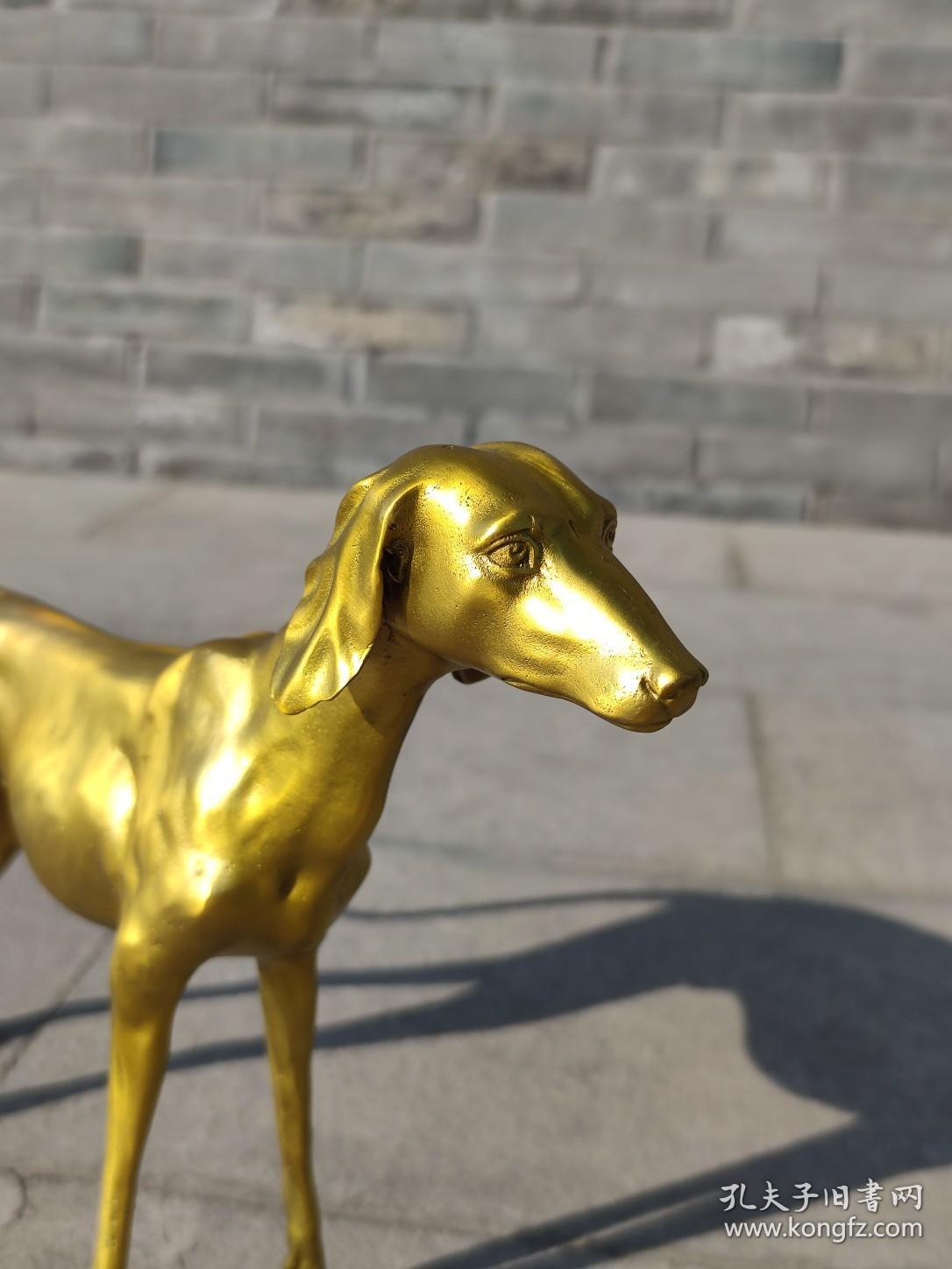 铜鎏金（旺财犬）做工精细，家中摆放吉祥财富的象征，旺财.旺财旺旺财，尺寸见图1