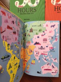 36 Hours World   [英文插绘本，全三册，1800页 布面精装 大16开】布绒封面手感好，基本全新有书香。