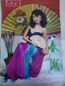 原版挂历《春潮》1993年美女挂历13张全